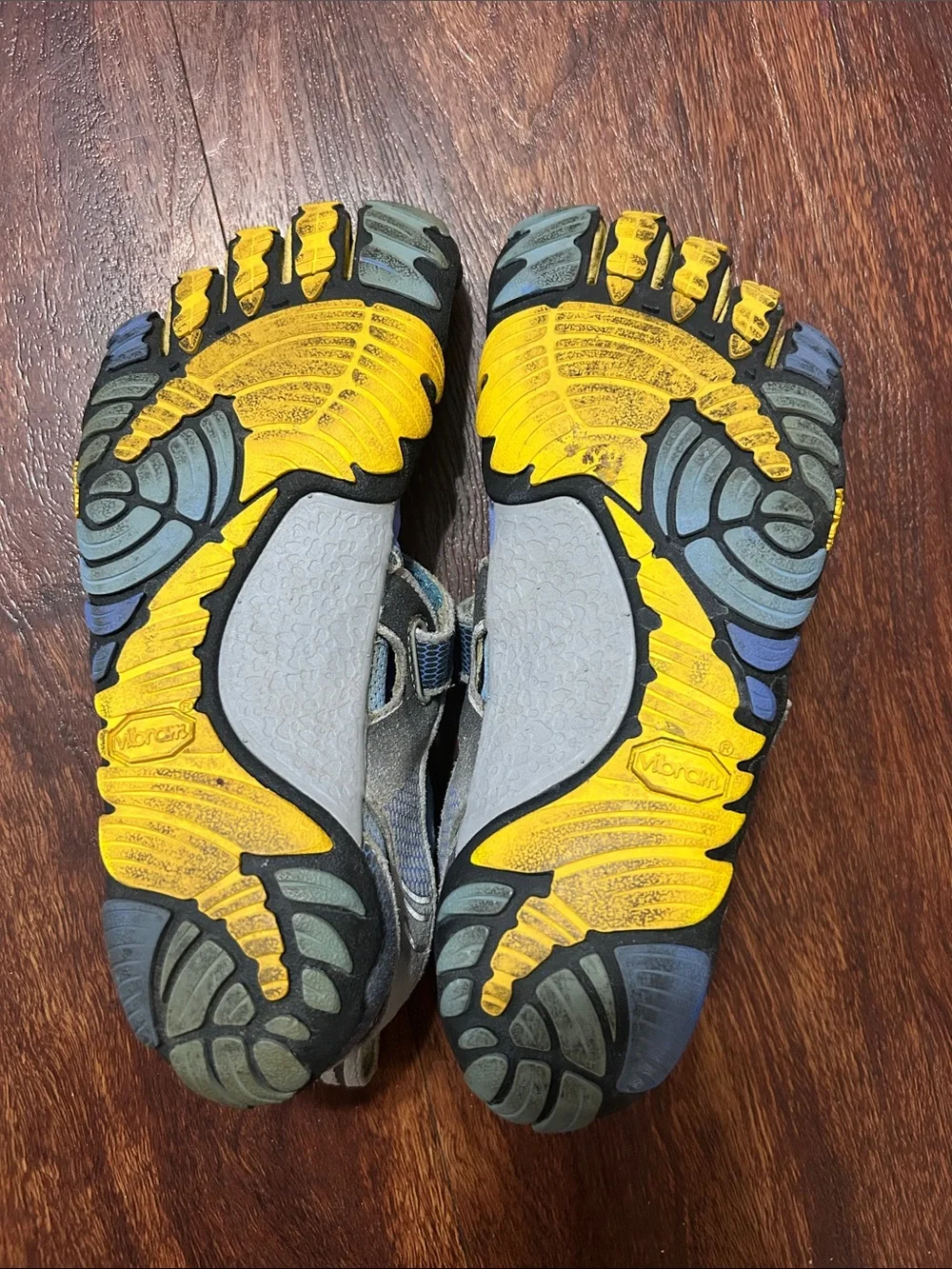 Vibram Kids FiveFingers Blue and Yellow Toe Water Shoes